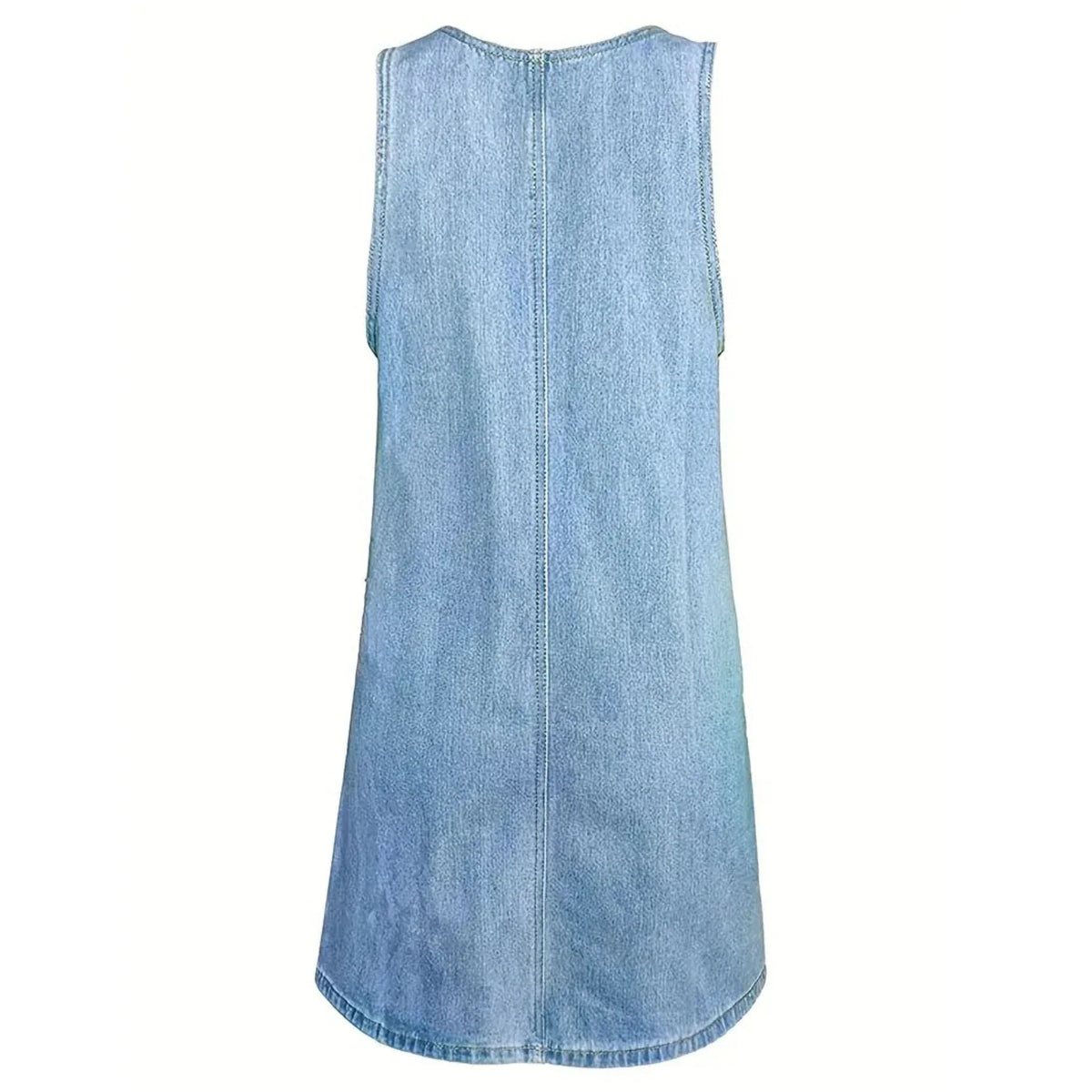 Ricarda | Vestido vaquero sin mangas con franzido