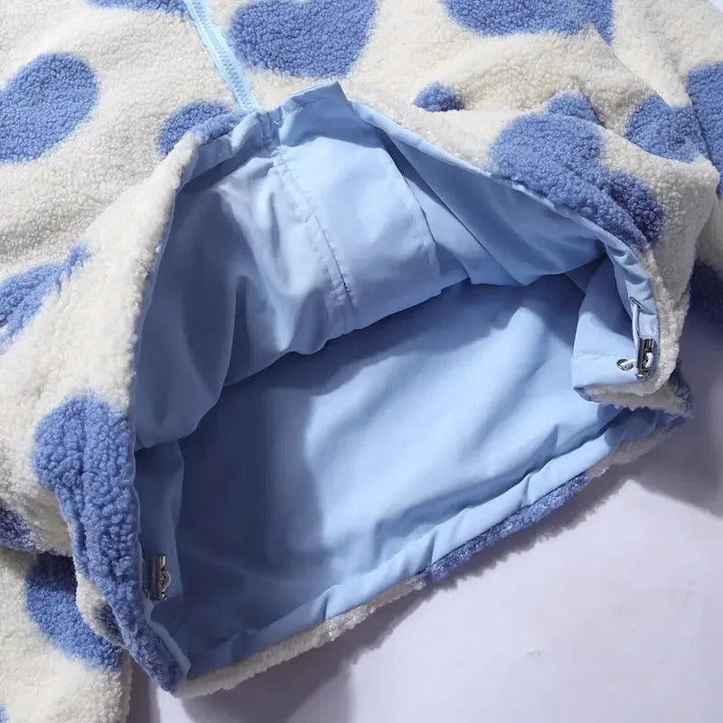 Dianne | Chaqueta reversible con estampado de corazones y diseño cómodo