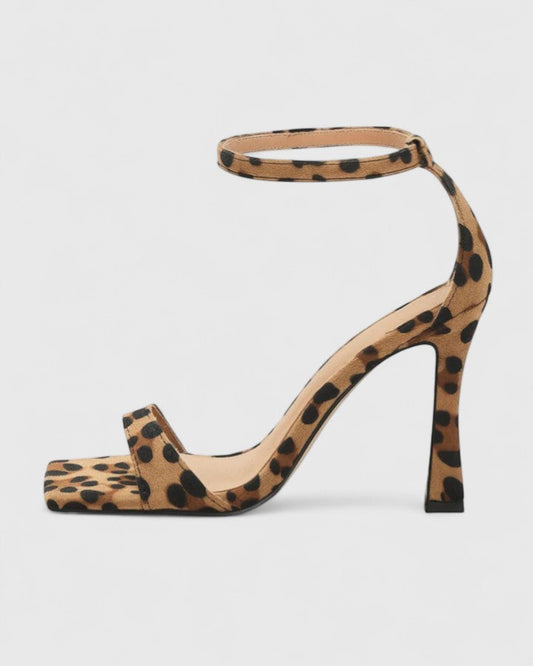 Vanesa | Sandalia de Tacón Fino con Estampado Leopardo