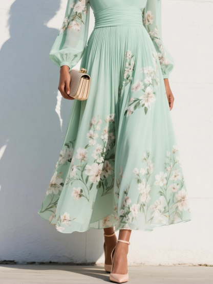 Coral | Vestido Midi con Estampado Floral