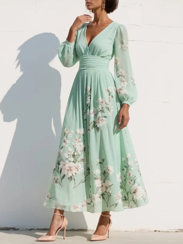 Coral | Vestido Midi con Estampado Floral