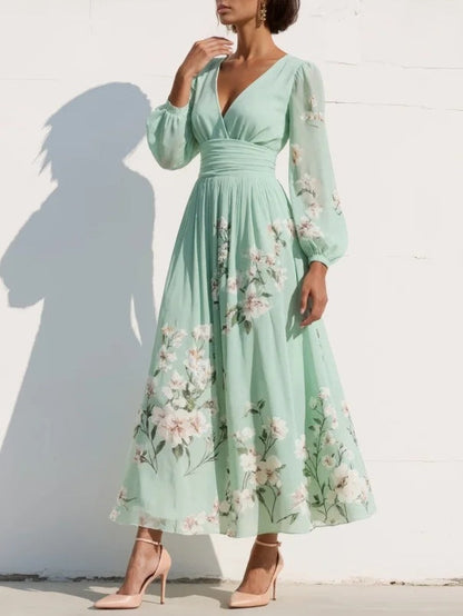 Coral | Vestido Midi con Estampado Floral