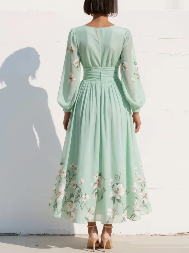 Coral | Vestido Midi con Estampado Floral
