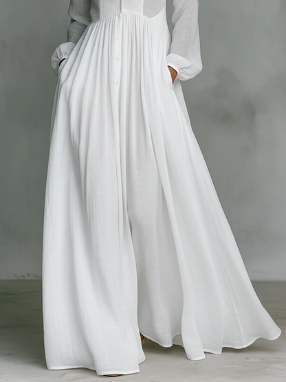 Silvia | Vestido Largo Minimalista con Cuello Alto