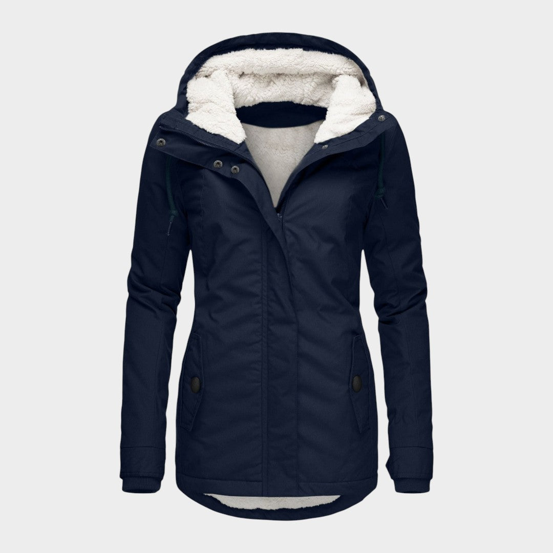 Adelia | Chaqueta otoñal larga de felpa
