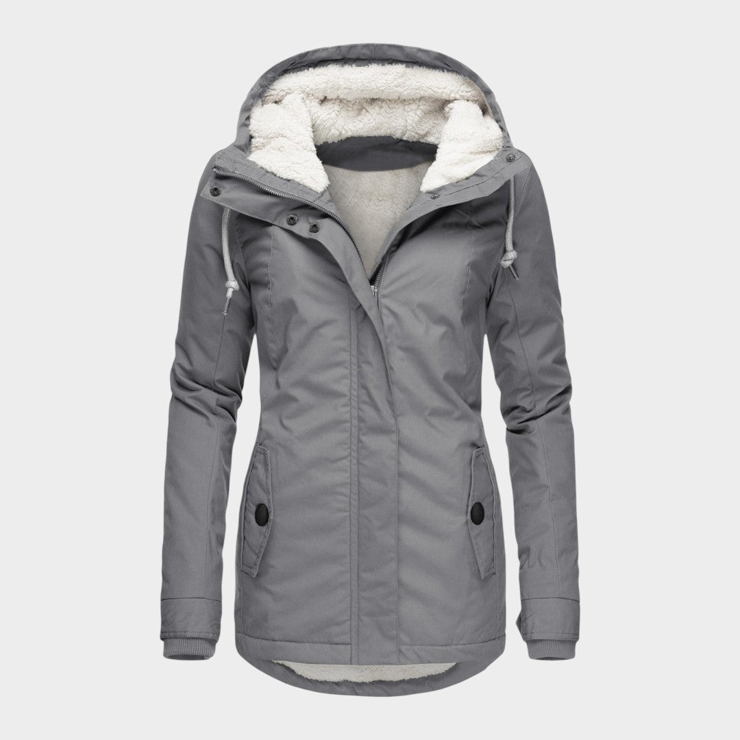 Adelia | Chaqueta otoñal larga de felpa