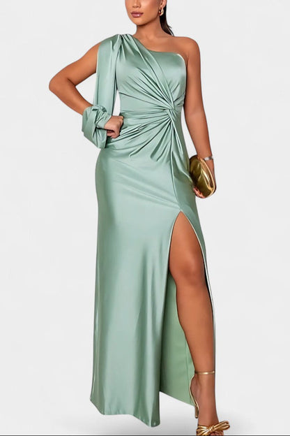 Charlotte | Vestido Asimétrico Drapado de Un Hombro