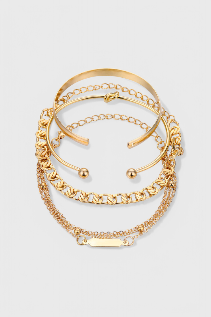 Marcia | de Pulseras de Cadena de Metal de 4 Piezas