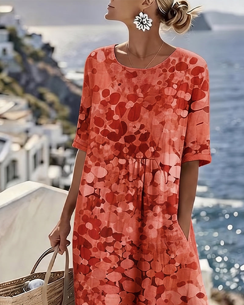 Emília-Jéssica | Vestido Midi Floral Corte A