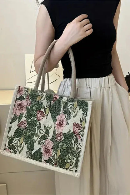 Taila | Bolsa de Yute con Estampado Floral y Diseño Ecológico