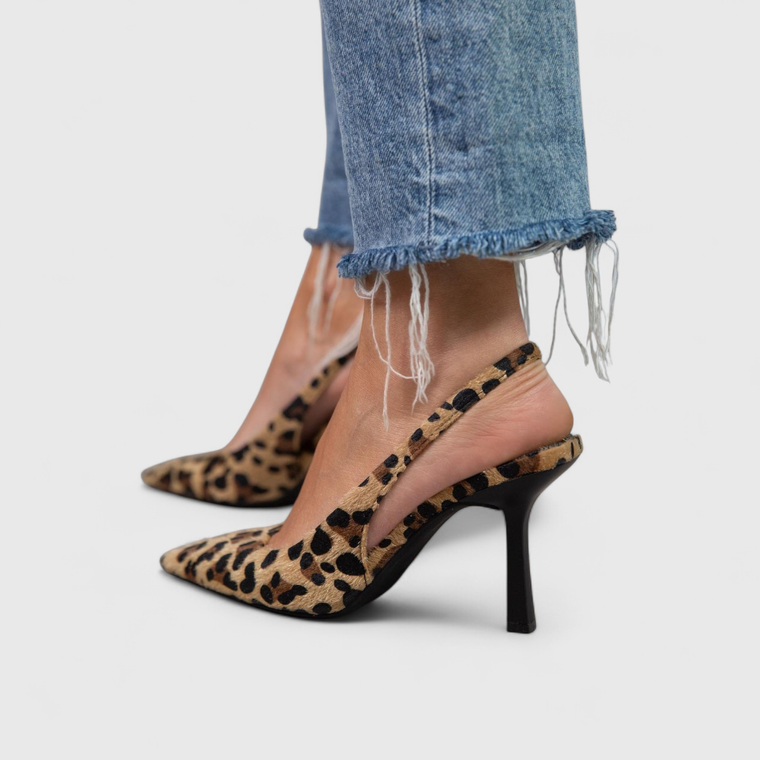 Joaquina | Escarpín Slingback Leopardo de Tacón Fino