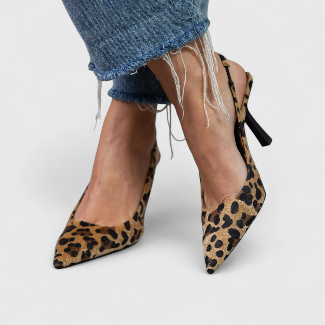 Joaquina | Escarpín Slingback Leopardo de Tacón Fino