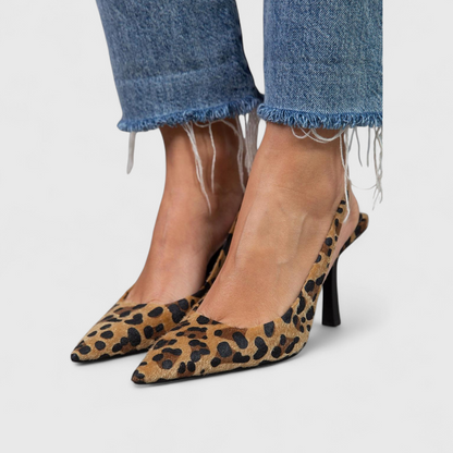 Joaquina | Escarpín Slingback Leopardo de Tacón Fino