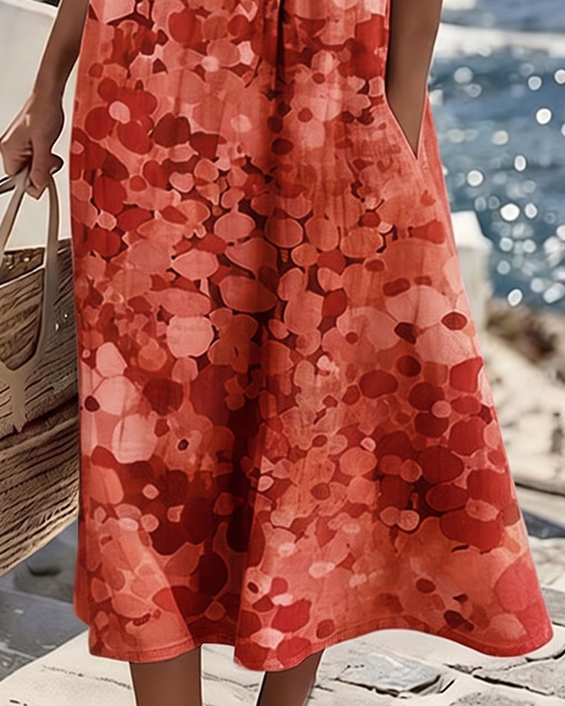 Emília-Jéssica | Vestido Midi Floral Corte A