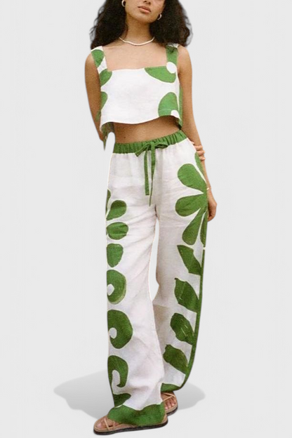 Serafina | Conjunto Sin Mangas Floral Boho