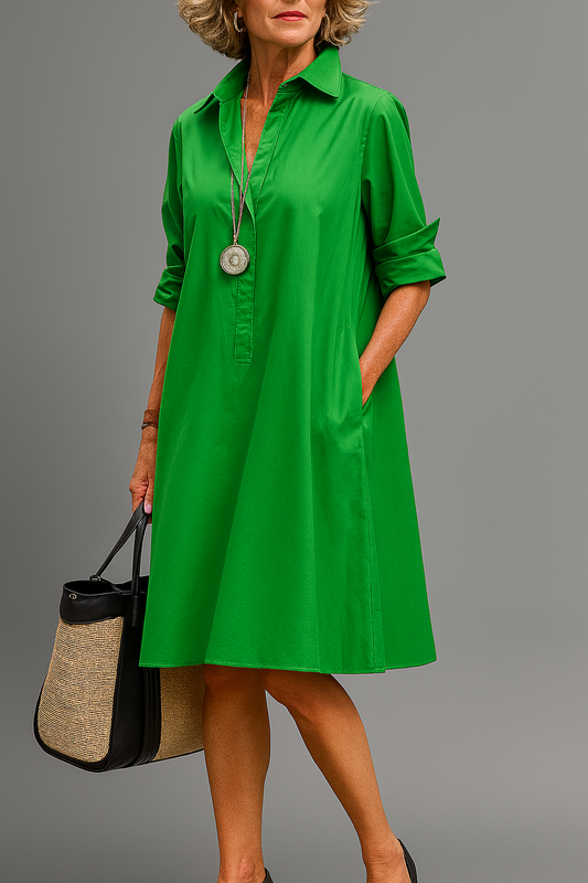 Carlota-Larissa | Vestido Midi Verde Esmeralda