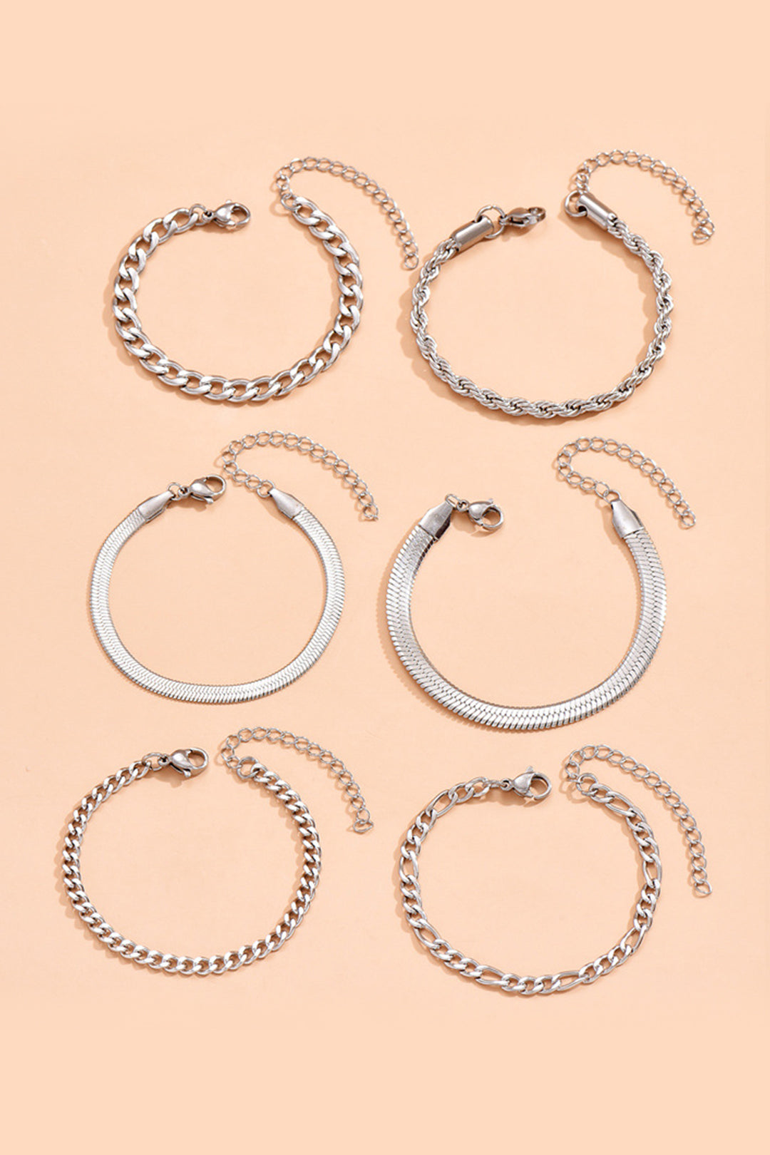 Custodia | de Pulseras de Cadena Cubana de 6 Piezas