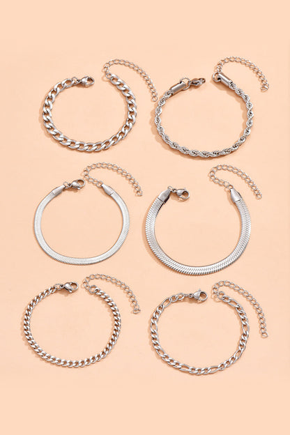 Custodia | de Pulseras de Cadena Cubana de 6 Piezas