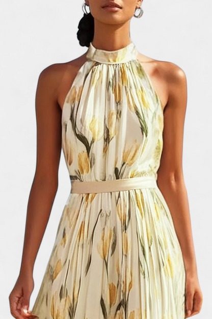 Juliene | Vestido Floral Sin Mangas con Cinturón