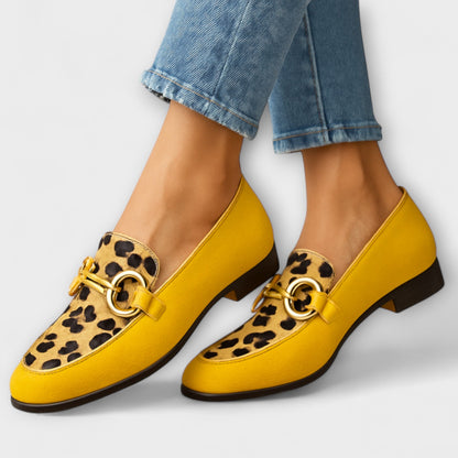 Sonia | Zapatillas con Estampado Animal y Hebilla Decorativa