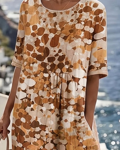 Emília-Jéssica | Vestido Midi Floral Corte A