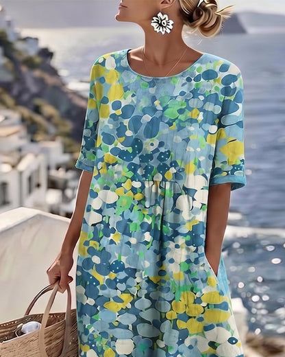 Emília-Jéssica | Vestido Midi Floral Corte A