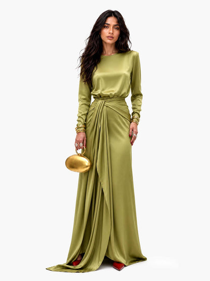 Ondina | Vestido Maxi de Satén Drapeado