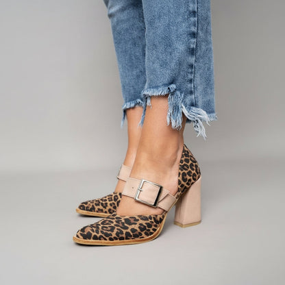 Rosenda | Escarpín de Tacón Alto con Estampado Leopardo