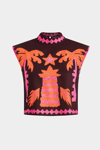 Melissa-Eva | Conjunto de Top y Falda Recortada Coconut Palm