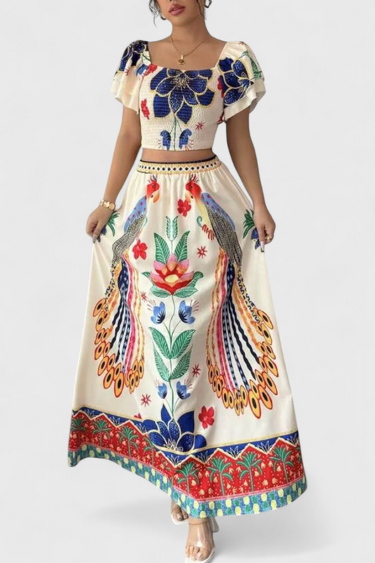 Itzel | Conjunto Bohemio con Estampado Étnico