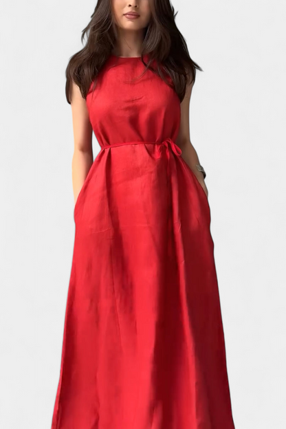 Rosetta | Vestido Suave sin Mangas con Lazo Ajustable