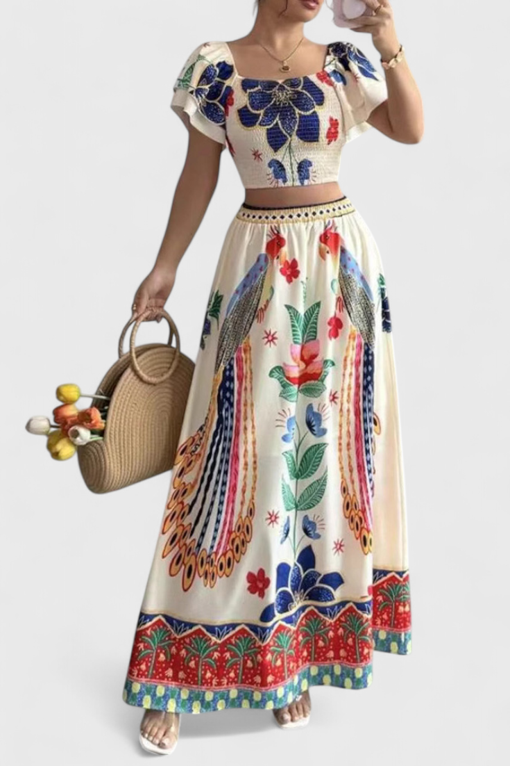 Itzel | Conjunto Bohemio con Estampado Étnico