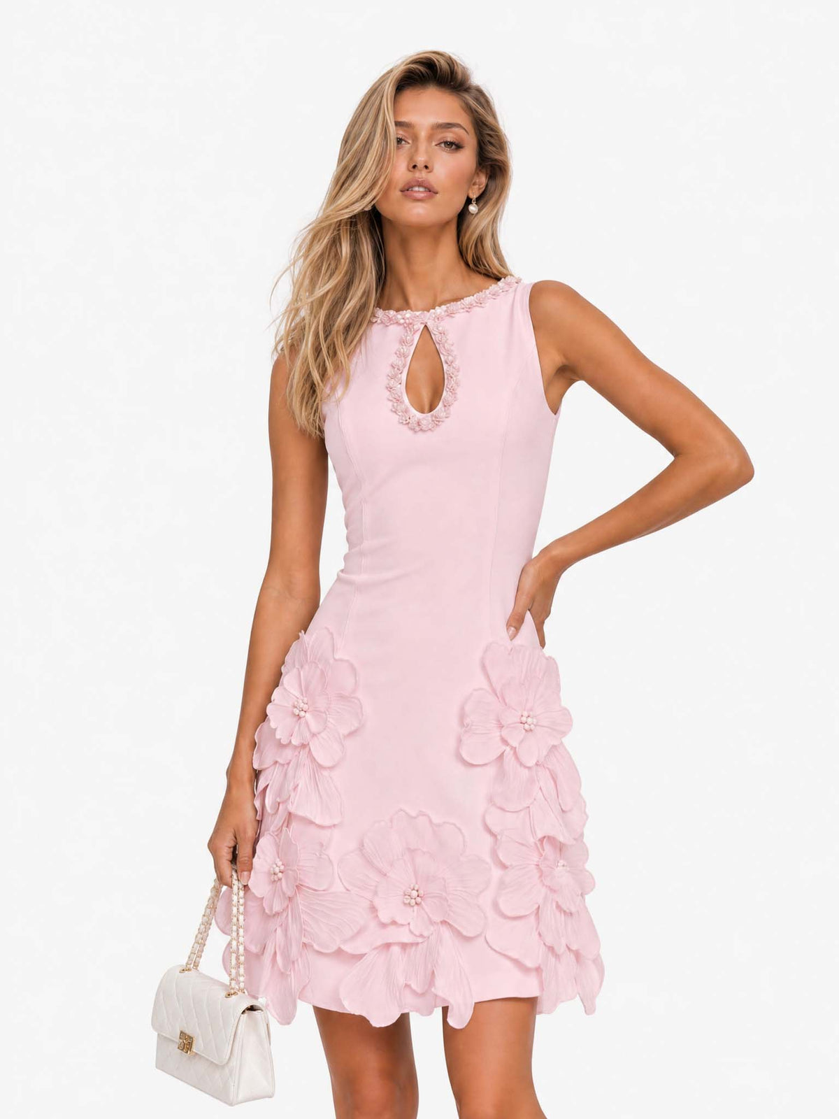 Adalia | Vestido Mini Elegante Sin Mangas con Recorte