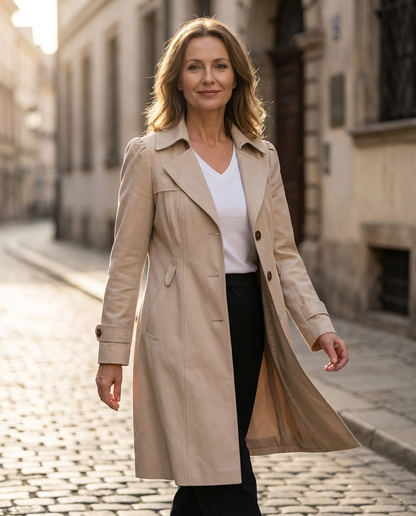 Inés | Abrigo Vintage Elegante con Botones