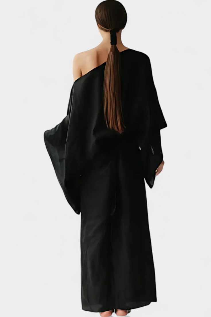 Kamilia | Vestido Kimono de Lino y Algodón con Cinturón