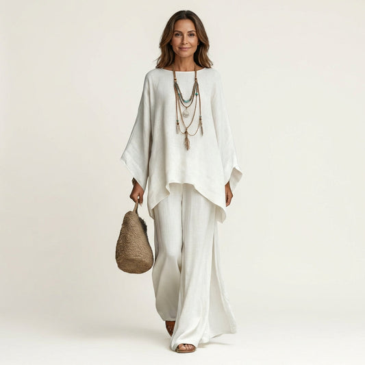 Diana-Laura | Conjunto Boho de Lino de Dos Piezas