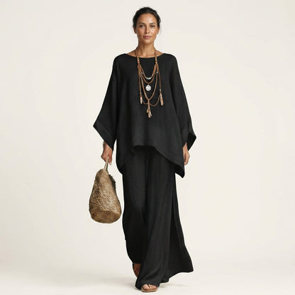 Diana-Laura | Conjunto Boho de Lino de Dos Piezas