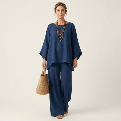 Diana-Laura | Conjunto Boho de Lino de Dos Piezas