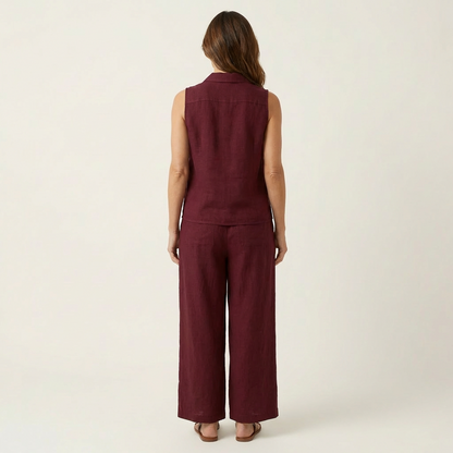 Honorata | Conjunto de Top Cruzado y Pantalón Ancho