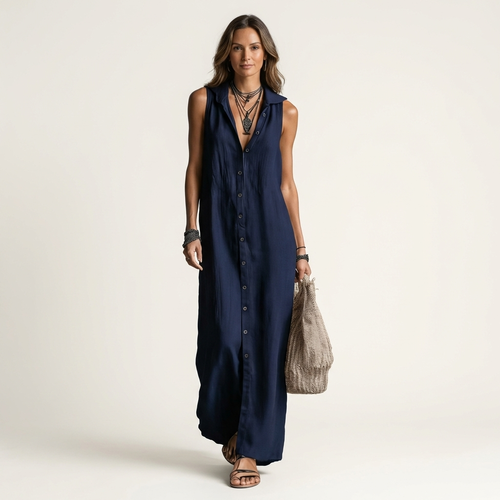 Ruperta | Vestido Largo con Capucha y Botones