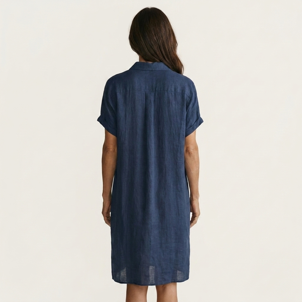 Flor-Irina | Vestido Camisero Midi de Lino