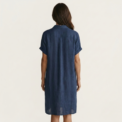Flor-Irina | Vestido Camisero Midi de Lino