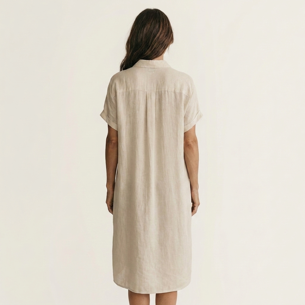 Flor-Irina | Vestido Camisero Midi de Lino
