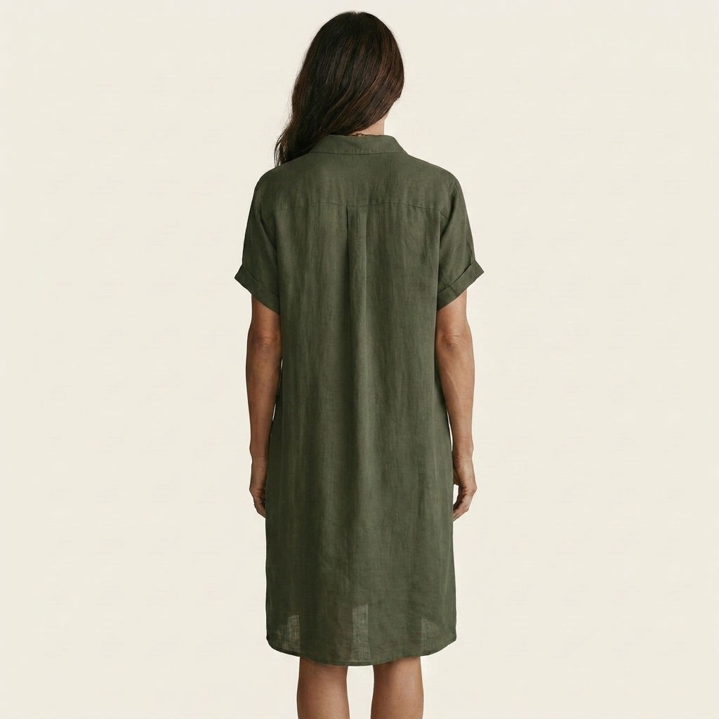 Flor-Irina | Vestido Camisero Midi de Lino