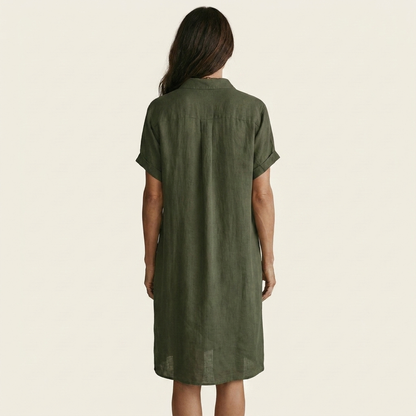 Flor-Irina | Vestido Camisero Midi de Lino