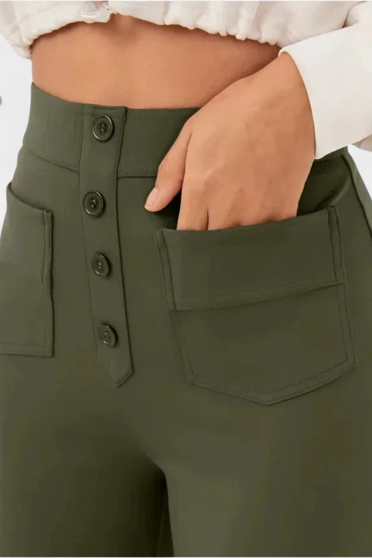 Nova | Pantalones Rectos de Cintura Alta y Elasticidad