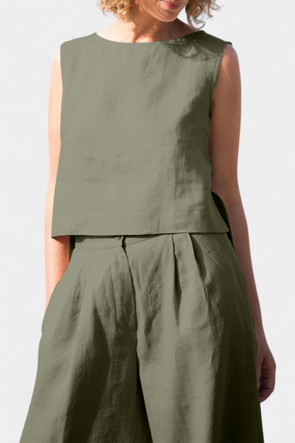 Yvanne | Conjunto Vintage Sin Mangas de Verano
