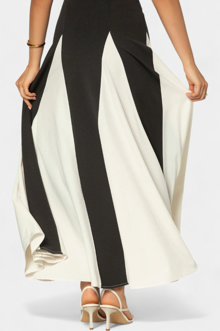 Catalina | Vestido Maxi Bicolor de Tirantes Finos