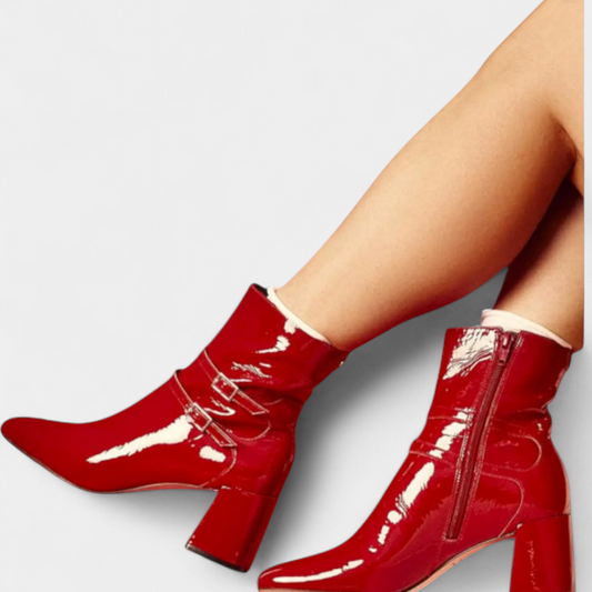 Vivi | Botas Rojas Con Tacón Grueso