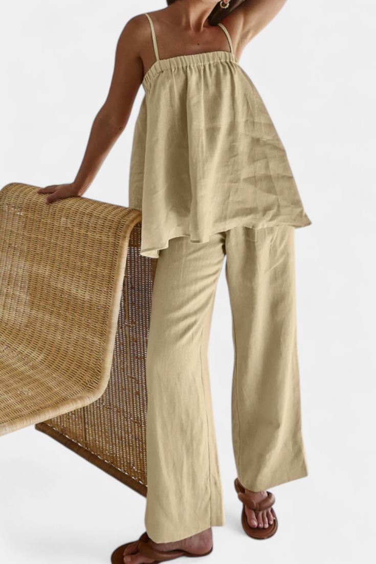 Manuelita | Conjunto de Verano con Top Suelto y Pantalón Fluido